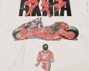 chemise Akira d'inspiration vintage, couverture d'anime Akira, chemise de film Akira légère