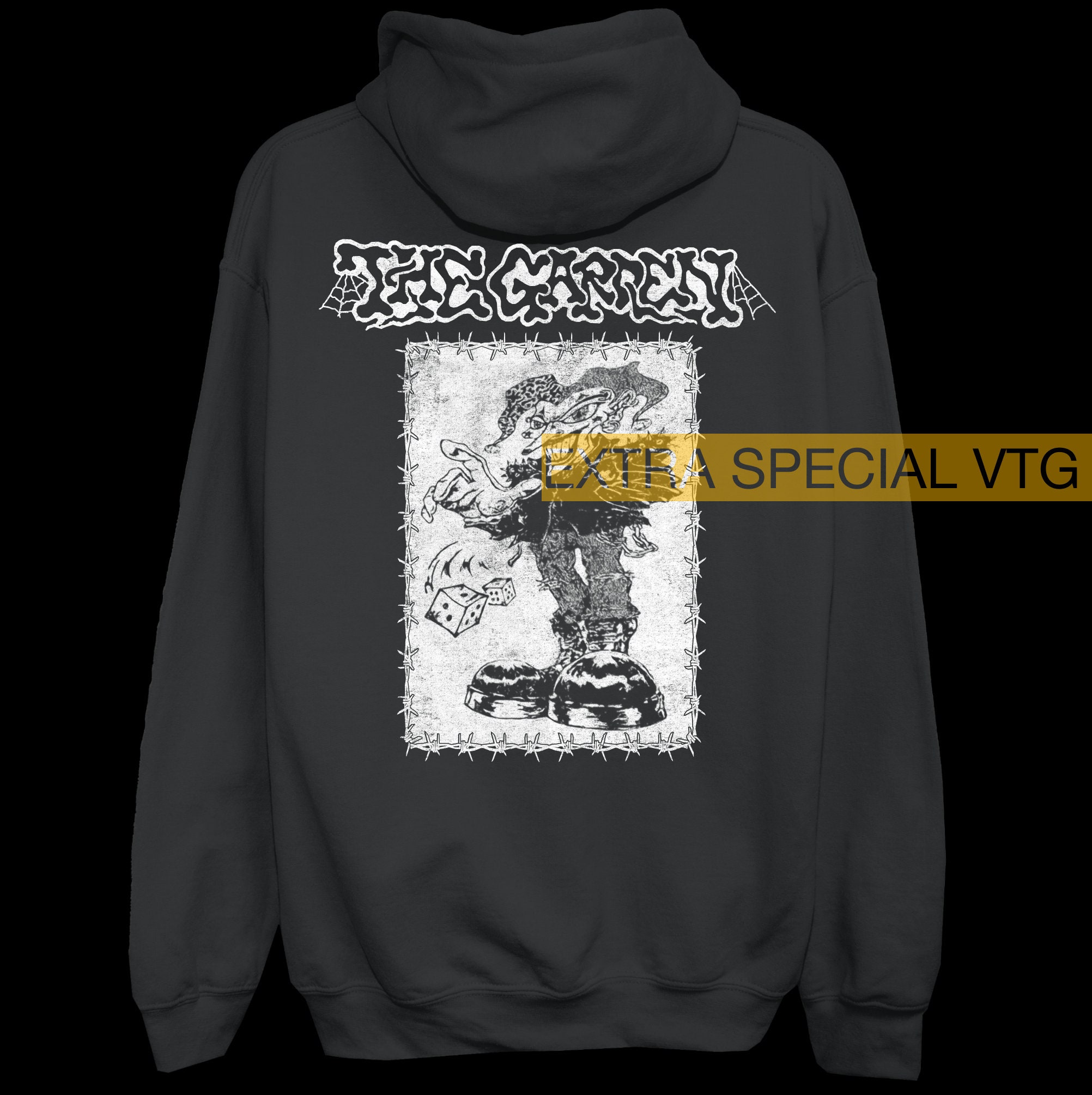 The Garden Band Hoodie: Jester Dice Back Print, Alt Rock Music - Etsy