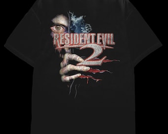 Resident Evil 2 Shirt Back Print | Vintage Video Game Tee | Survival Horror Shirt