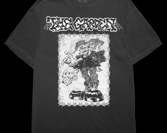 The Garden Band Shirt, Vintage Inspired Jester Tshirt, Black Rock Music Concert Tee, Alt Clothes, Dark Alternative Clothing for Women & Men