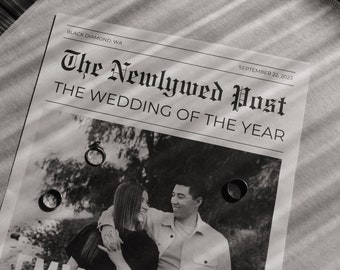 Custom Wedding Newspaper Template, Newspaper Template, Custom Newspaper, Newlywed Times, Newspaper Template, Customizable Newspaper Template