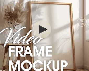 Animated Video Frame Mockup: Boho Home Interior (PSD Template)