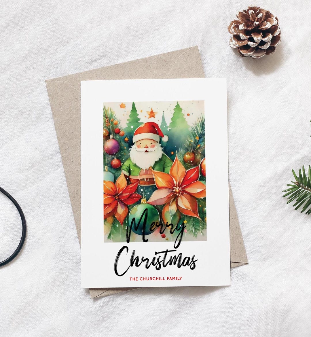 Printable Christmas Card: Watercolor Holiday Design (digital Download ...