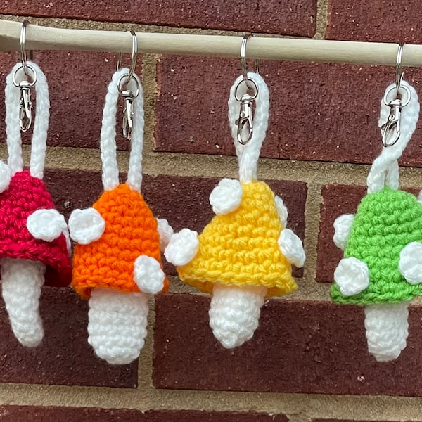 Crocheted Mushroom Chapstick Holder