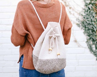 Crochet Drawstring Backpack Digital Design