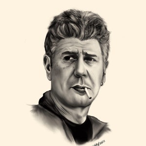 Anthony Bourdain Digital Portrait Print