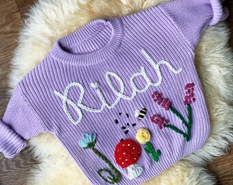 Personalised Baby Knitwear Wildfower design