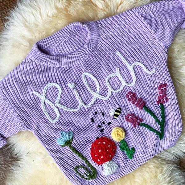 Personalised Baby Knitwear Wildfower design