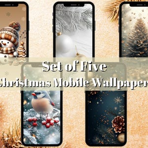 Christmas Phone Wallpaper Bundle, Digital Phone Wallpaper, Lock Screen Wallpaper, Digital Wallpaper, Instant Download, Wallpaper, Wallpaper