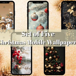 Christmas Phone Wallpaper Bundle, Digital Phone Wallpaper, Lock Screen Wallpaper, Digital Wallpaper, Instant Download, Wallpaper, Wallpaper