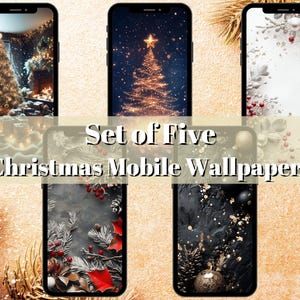 Christmas Phone Wallpaper Bundle, Digital Phone Wallpaper, Lock Screen Wallpaper, Digital Wallpaper, Instant Download, Wallpaper, Wallpaper