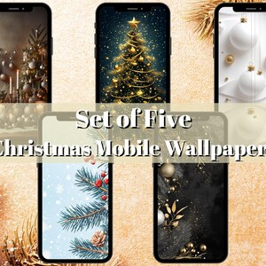 Christmas Phone Wallpaper Bundle, Digital Phone Wallpaper, Lock Screen Wallpaper, Digital Wallpaper, Instant Download, Wallpaper, Wallpaper
