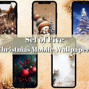 Christmas Phone Wallpaper Bundle, Digital Phone Wallpaper, Lock Screen Wallpaper, Digital Wallpaper, Instant Download, Wallpaper, Wallpaper
