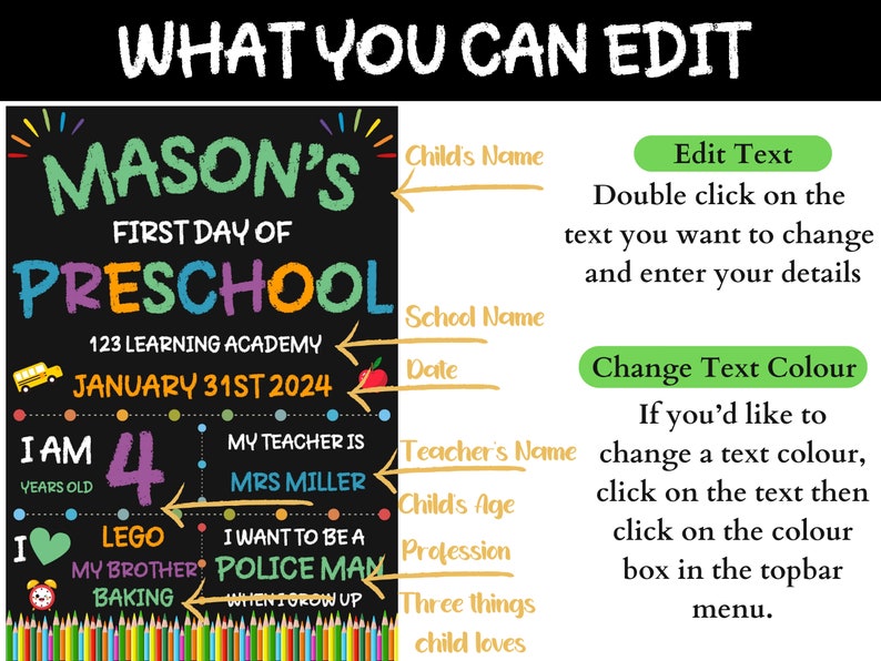 First Day of School Sign | 5th Grade | Editable Sign | Back to School ...