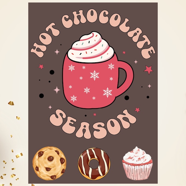 Hot Chocolate Season Christmas Card | Digital Print | Festive Christmas Card | Funny Card | Hot Choc Card | Christmas | Cute Christmas Card