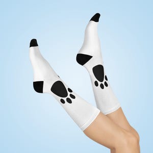 Black Cat Magic Vintage Paw Print Socks, Cute Animal Design, Dog Lover Gift, Cozy Footwear, Novelty Pet Pattern, Fun Comfortable Stockings