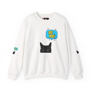 Playful Cat Sweatshirt: Unisex Crewneck for Cat Lovers