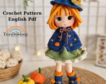 Pumpkin Girl Amigurumi Doll Crochet Pattern – Autumn PDF Tutorial - Liya Hallowen Costume