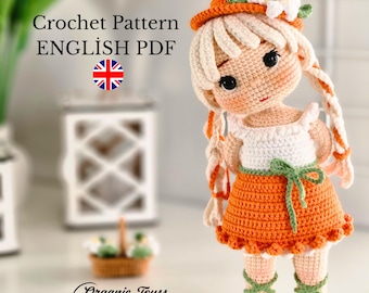 Tina Doll Crochet Pattern: Amigurumi Doll Tutorial (PDF in English)