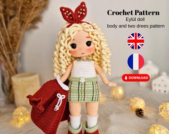 Padrão de Crochê para Boneca Amigurumi: Dois Estilos de Vestido (PDF - Inglês)