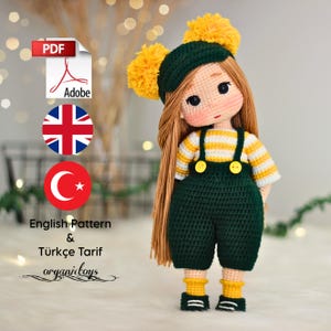 Amigurumi doll, Sweet Flora Doll, Amigurumi Pattern - Adorable Toy Doll Crochet Tutorial - PDF in English, crochet pattern