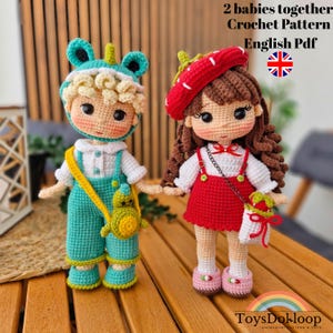 Crochet Doll Pattern,Bulut and Beril Dolls pattern, Amigurumi Doll Patterns, PDF in English,amigurumi crochet doll pattern,cute doll pattern