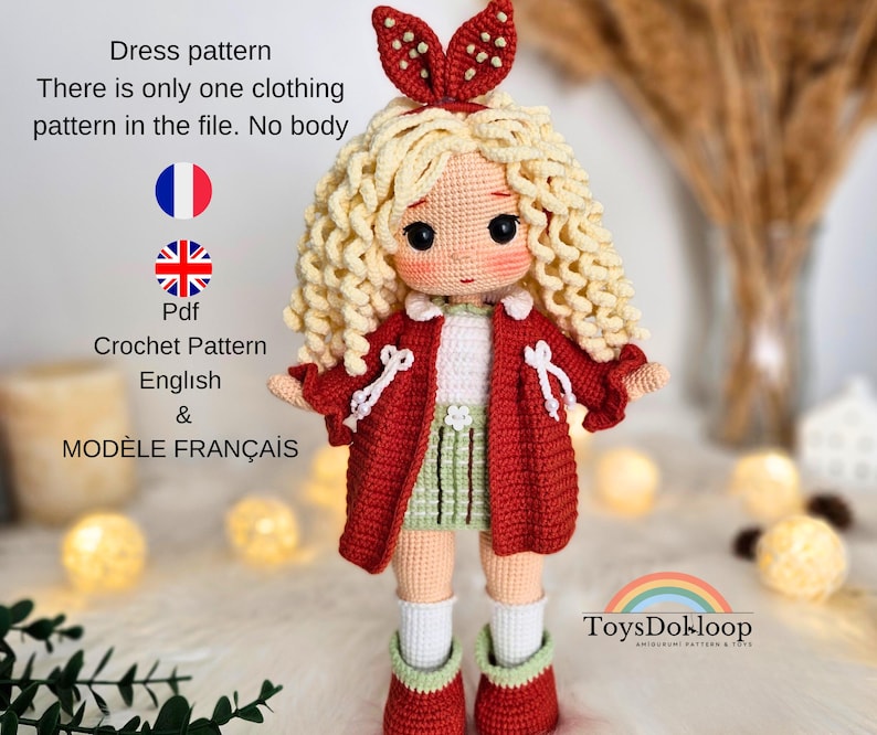 Haakpatroon amigurumi-pop: Eylül-babyjurkje (pdf) afbeelding 1