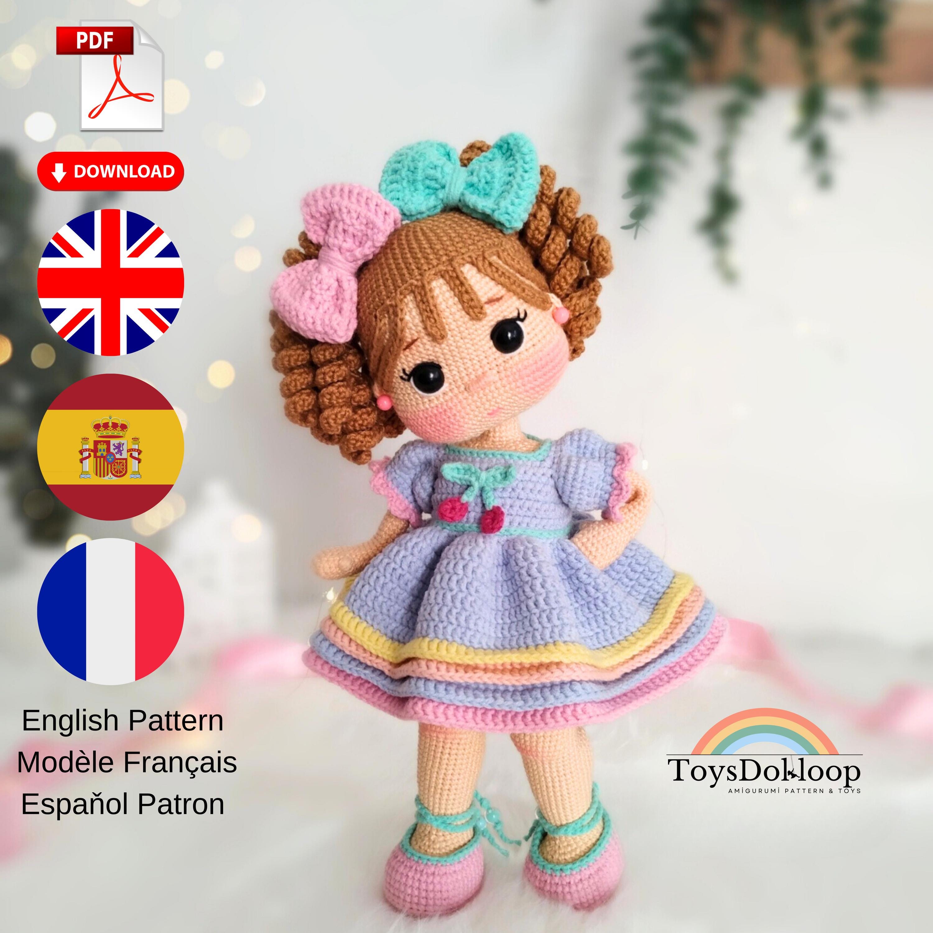 Crochet Doll Pattern, Irmak Doll pattern, Amigurumi Doll Patterns, PDF in English, amigurumi crochet doll pattern, cute doll pattern
