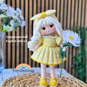 Patrón de ganchillo para muñeca amigurumi: Tutorial en PDF de Ella (Descarga instantánea)