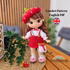 Crochet Doll Pattern, Beril Doll pattern, Amigurumi Doll Patterns, PDF in English, amigurumi crochet doll pattern, cute doll pattern