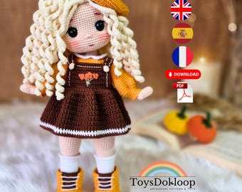 crochet doll patterns, pdf in english, crochet pattern doll, crochet pattern for dolls, amigurumi doll patterns, amigurumi doll, cute doll
