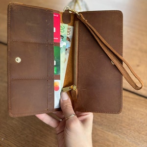 Portefeuille en cuir super mince personnalisé pour femme, cadeau Mather, fille, fête des mères, anniversaire, anniversaire, porte-cartes,