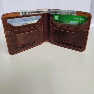 Portefeuille en cuir super mince personnalisé pour homme, père pour cadeau, père, sien, fils, petit ami, porte-monnaie pour carte de crédit, anniversaire
