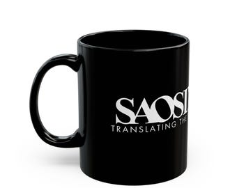 Taza negra SAOSIN 'Traduciendo el nombre' de 11 oz/15 oz