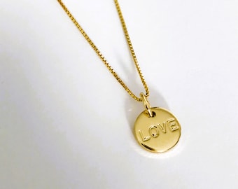 Small Gold Coin Necklace, Tiny Medallion Necklace, Dainty Disc Choker, Gift for Her, Gold Medallion Necklace, Layering Necklace
