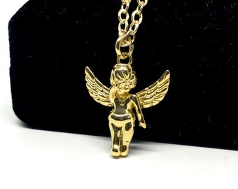 Angel Necklace , Baby Angel Necklace , Guardian Angel , Dainty Necklace , 18K Gold Plated Angel , Cherubim Necklace, Archangel, Mum Gift