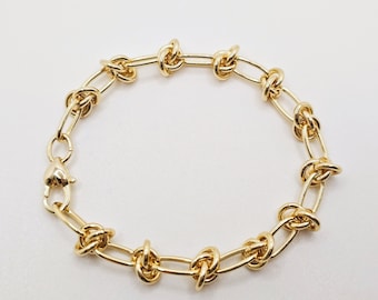 Thick Gold Chain Bracelet, Chunky Thick Chain Bracelet, Gold link Chain Bracelet, Stacking Bracelets, Thick Braided Chain Bracelet