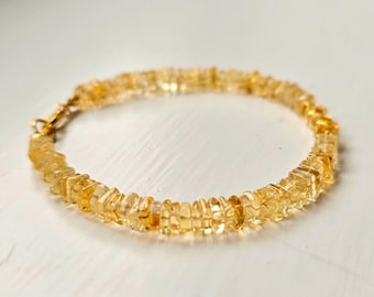 Armband citrien, armband gele citrien edelsteen, gezondheid en rijkdom armband, citrien sieraden, handgemaakte armband, geboortesteen november
