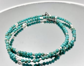 Turquoise Necklace, Boho Minimalist Jewelry, December Birthstone, Gift for Her