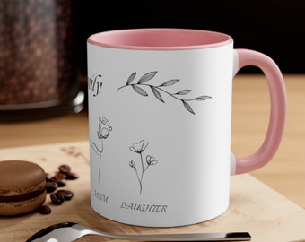 Accent Coffee Mug 11oz, Moms day mug, Different interior color mug, Family mug