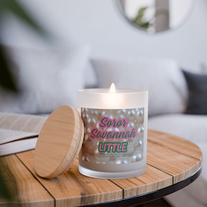 Vela rosa y verde de la hermandad, vela de soja de lujo vertida a mano, regalo para la hermandad, regalo para la hermana mayor, regalo para la hermana menor, regalo del Día de las Fundadoras, regalo de hermandad 002