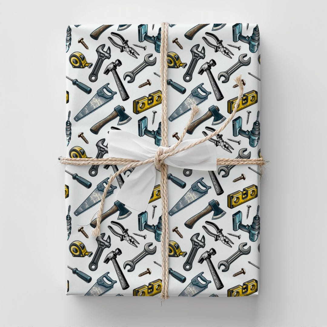 Tools Wrapping Paper Tools Wrapping Paper, Gifts for Builders & Construction Co-worker ...
