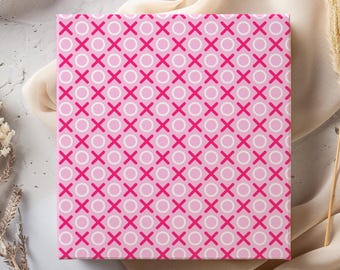 Pink and White XOXO Wrapping Paper Roll, Cute Valentine Gift Wrap, Love Hug Kiss Holiday Paper, Romantic Party Wrap 02FEBC001