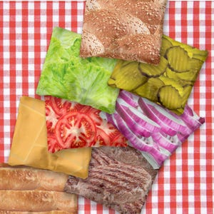 Cheeseburger Gift Wrap, Hamburger Novelty Present, Burger Party Wrapping Paper for Birthdays, Wedding, Baby Shower, Gag Gifts, Picnic 006