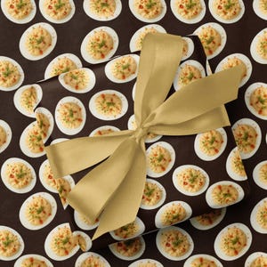 Deviled Eggs Gift Wrap, Funny Food Wrapping Paper, Quirky Brunch Theme, Egg Lover Birthday Wrap, Retro Snack Gift Wrap 00FoodC018