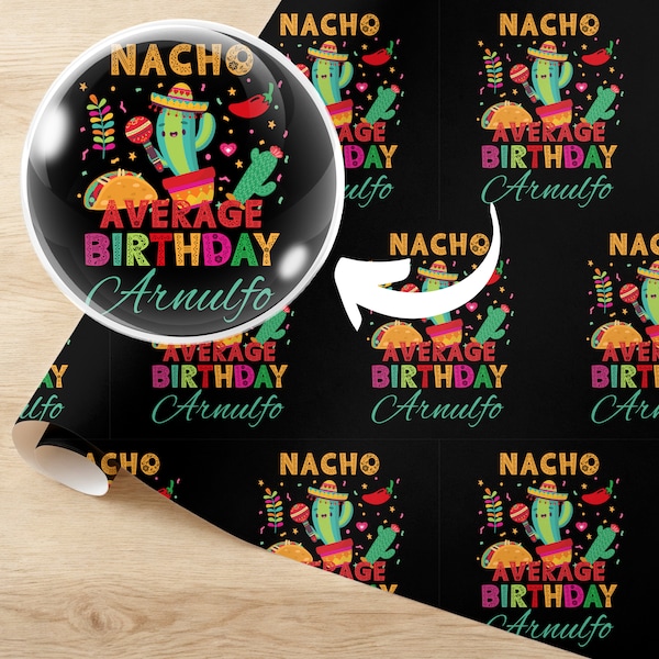 Custom Name Happy Cinco de Mayo Gift Wrap, Feliz Cinco de Mayo Wrapping Paper, Mexico Themed Gifting, Mexican May Birthday Present 002