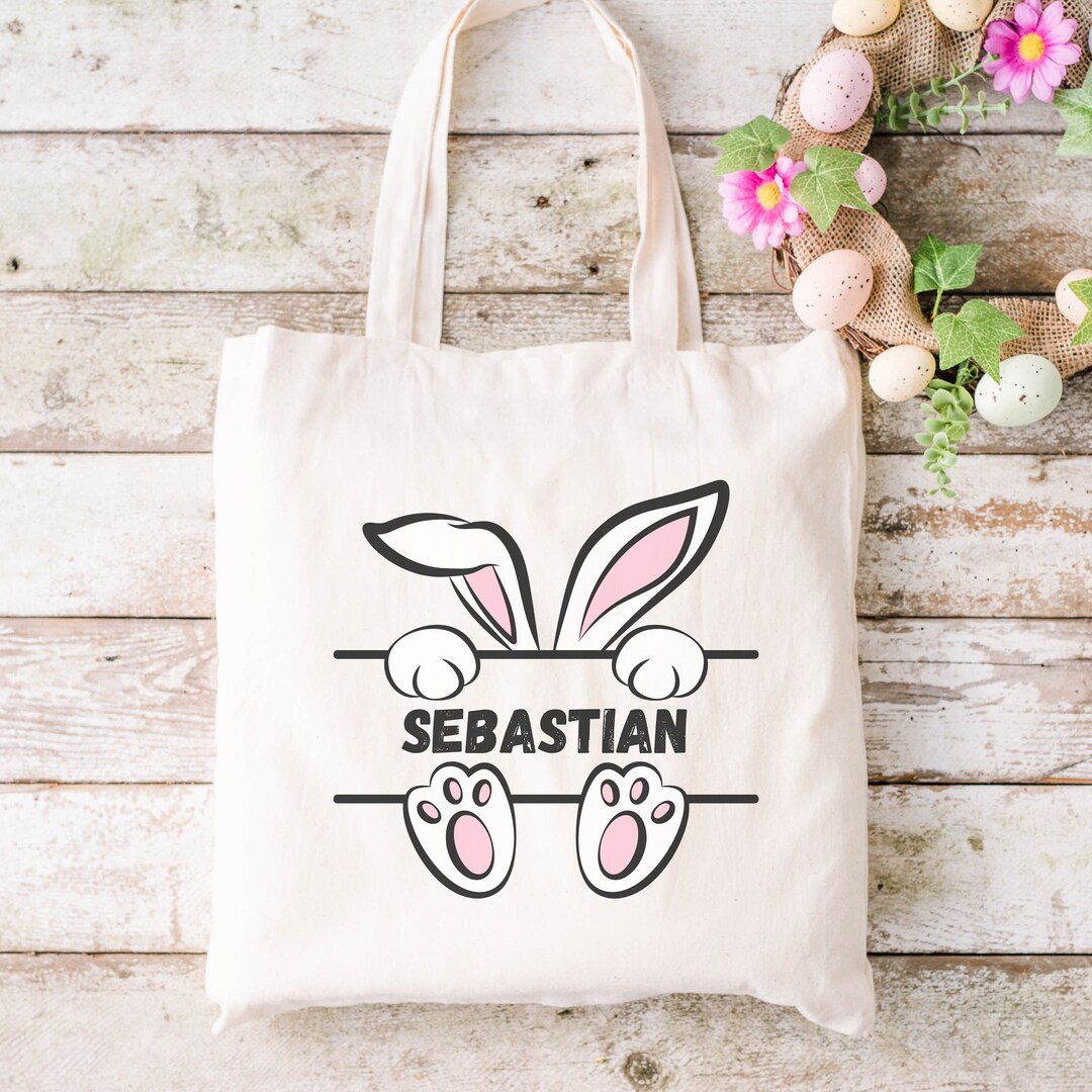 Personalized Easter Tote, Easter Egg Hunt Sack, Custom Name Easter