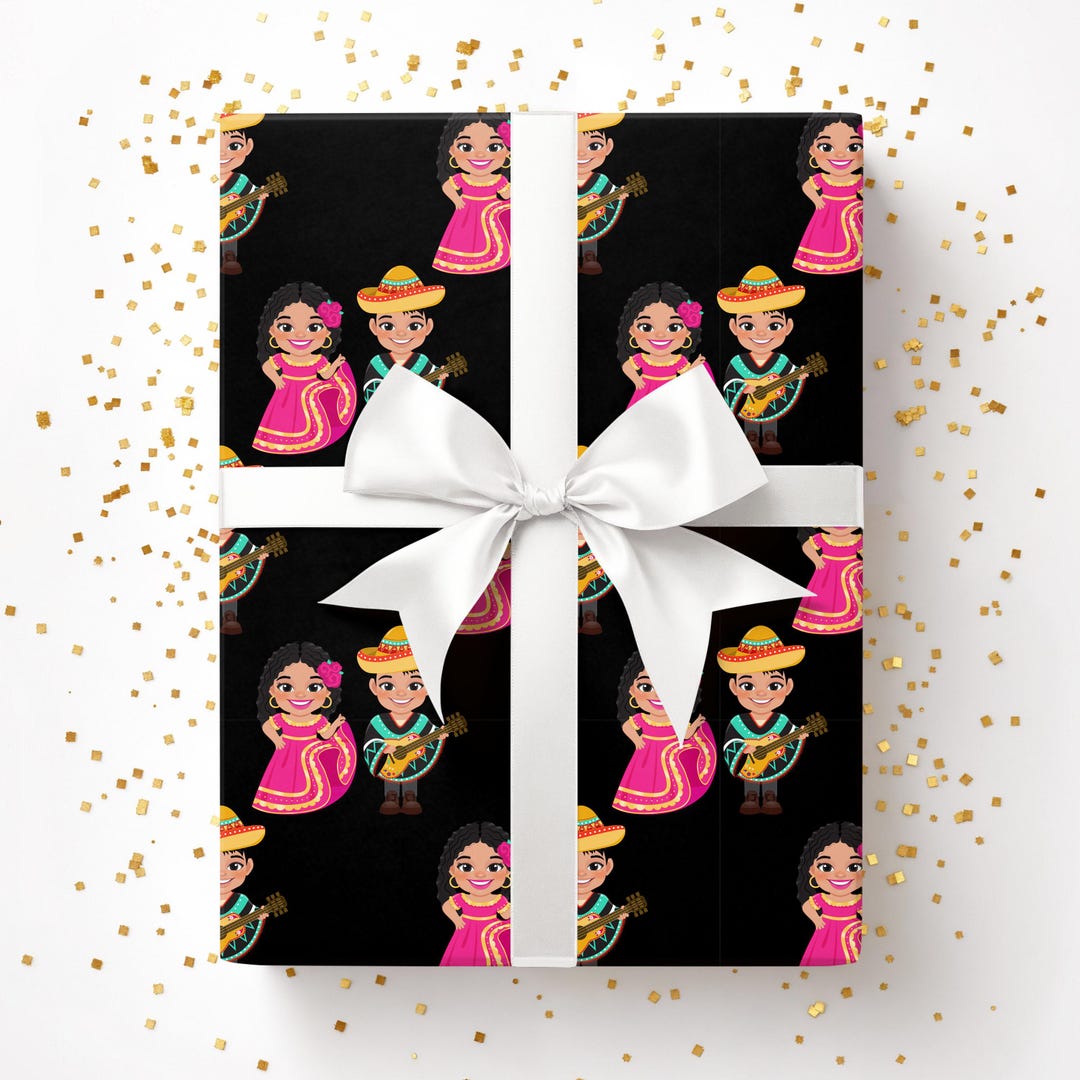 Ahuevoo Senor Gift Señorita and Senor Gift Wrap, Feliz Cinco De Mayo Wrapping Paper ...