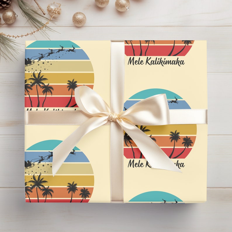 Hawaiian Christmas Wrapping Paper Mele Kalikimaka Gifts Hawaiian Holiday in Hawaii Christmas