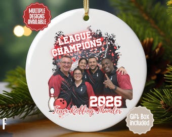 Bowling League Ornament, Gift for Bowler, Personalized Bowling Team Gift, Custom Team Name Christmas Ornament 00SPRTC003O